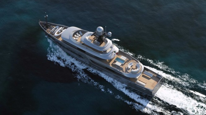Luxury motor yacht Explorer G2 from above