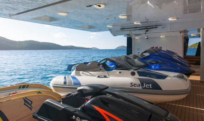 Motor yacht Solandge - Tender garage - Photo by Klaus Jordan