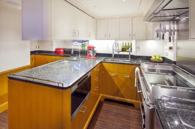Wisp superyacht - Galley - Photo by Cory Silken