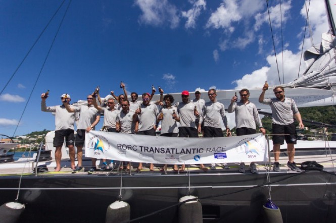 Crew aboard luxury sailing yacht Windfall