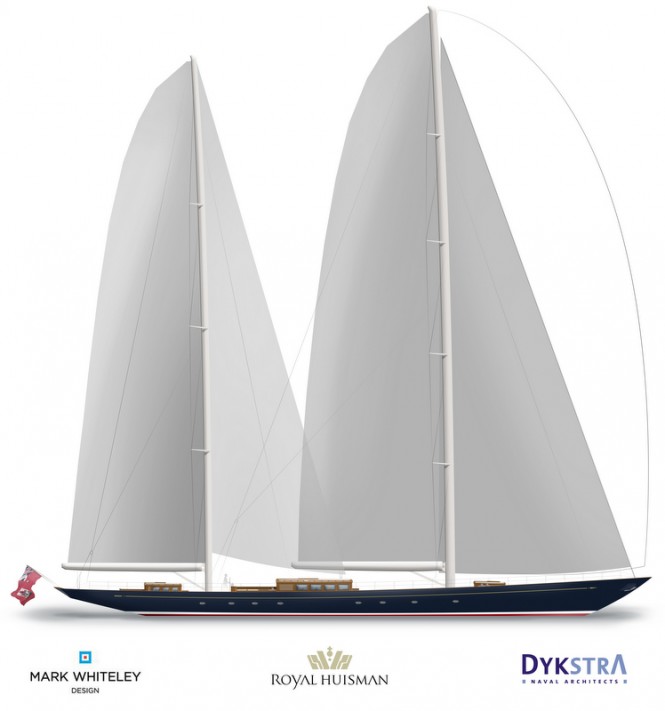 Luxury yacht Aquarius - Sail Plan