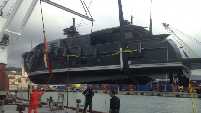 Motor yacht Arcadia 85 US Edition (hull #8) by Arcadia Yachts at launch