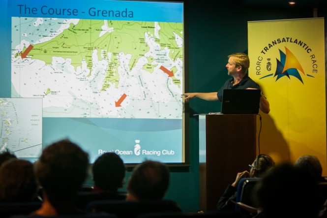 RORC Racing Manager, Nick Elliott at the Skipper's Briefing for the RORC Transatlantic Race  © RORC James Mitchell