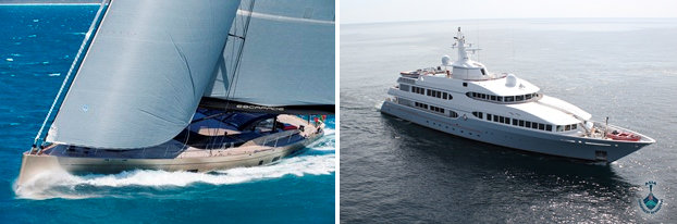 The newly launched Dubois-designed Escapade and the Feadship-built motor yacht Samax join the Rendezvous fleet 