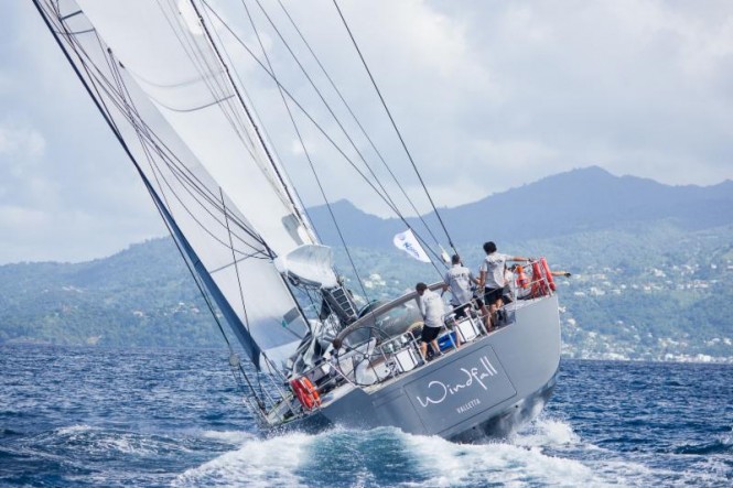 Windfall, Southern Wind 94 blasts into Grenada at the finish of the RORC Transatlantic Race  © RORC/Arthur Daniel & Orlando K Romain