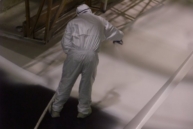 Works on Benetti motor yacht Zaphira (BD005) - Photo courtesy of Benetti