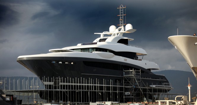 50m Heesen superyacht SKY at Monaco Marine's La Ciotat shipyard - Image by Gregory Scicluna