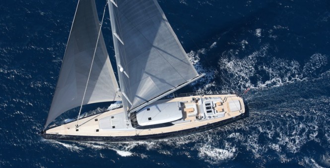 Blue Papillon superyacht - Top View - Photo by Flypictures