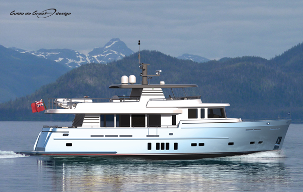First 24m Wim van der Valk Continental Trawler Yacht  underway