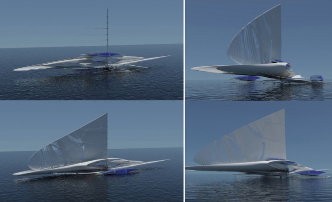Fresnel Trimaran yacht by Architect Margot Krasojevic