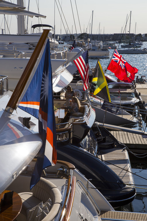 Luxury superyachts on display at the 2014 Newport Charter Yacht Show - Photo by Billy Black