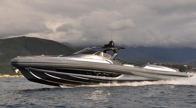 Sacs Strider 19 mega yacht tender underway