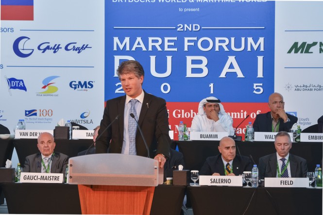 Erwin Bamps speaking at the 2015 Dubai Mare Forum