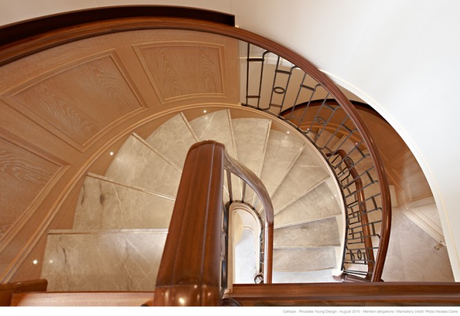 Spiral Staircase Calliope Motoryacht