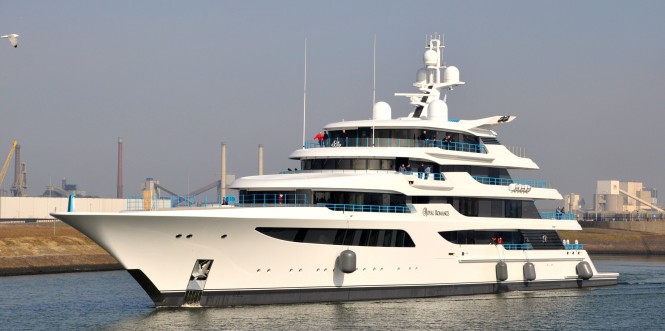 92m Feadship mega yacht Royal Romance (hull 1005) under sea trials - Photo by Erwin Willemse