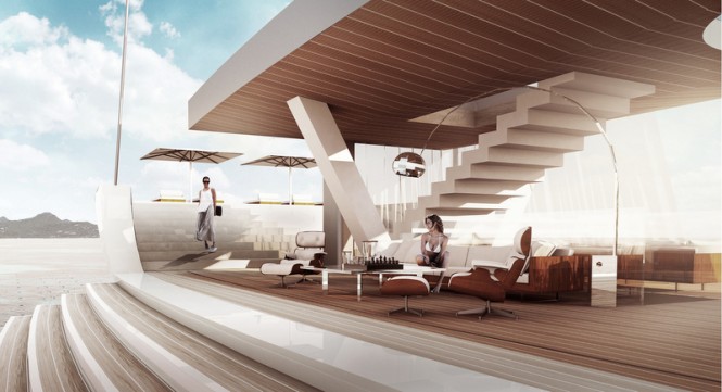 Luxury yacht SALT concept - Saloon - Image credit to Lujac Desautel