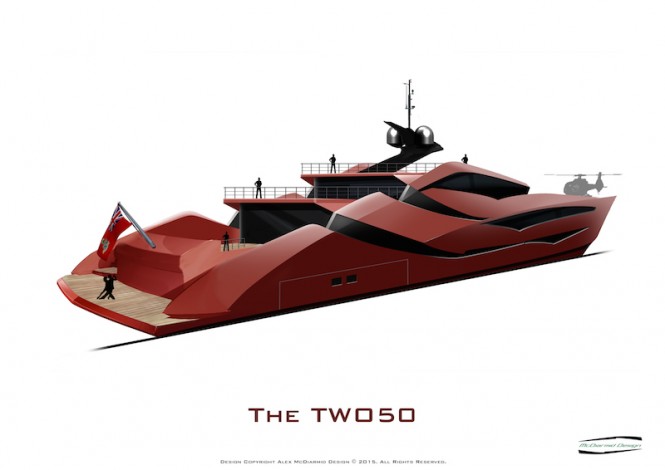 Super yacht The TWO50 concept - rear view