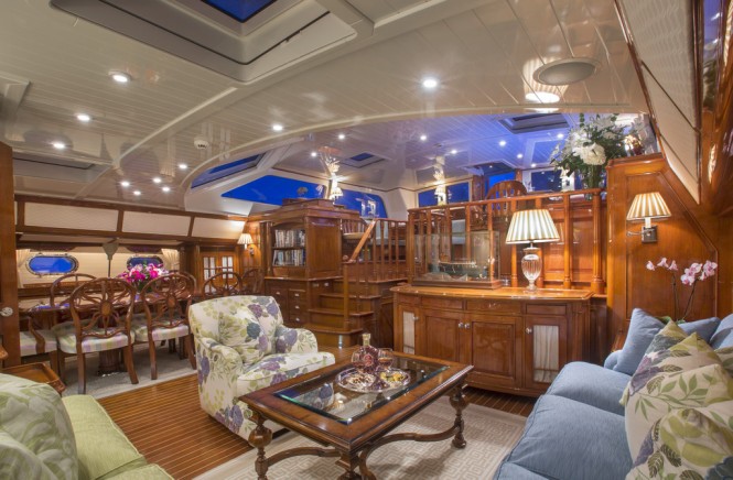 a roomy salon (right) complete with a formal dining area.  (Photo Courtesy of Whisper) 