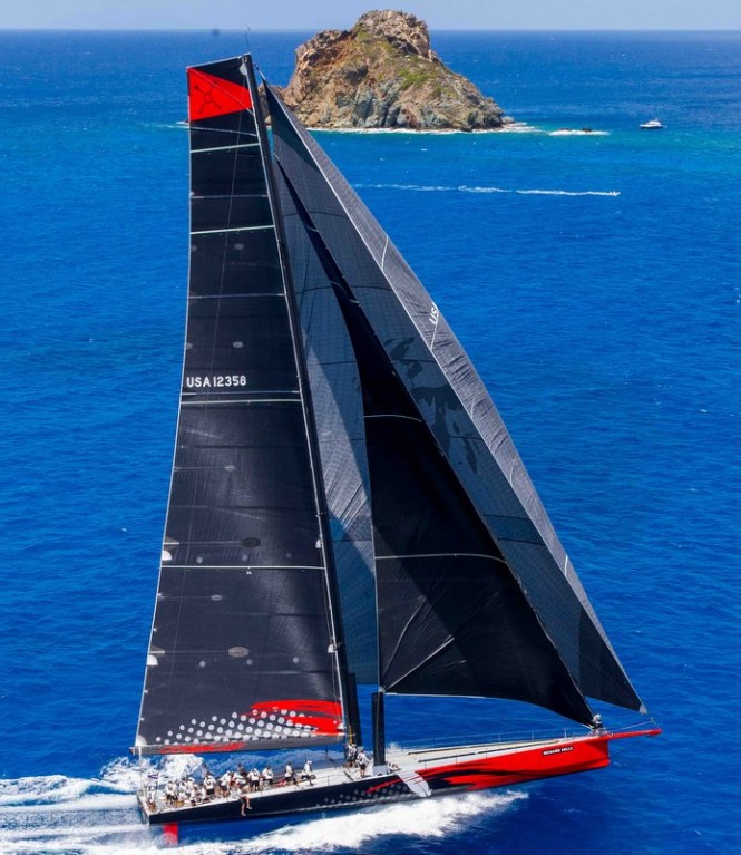 100ft superyacht Comanche at Les Voiles de St. Barth 2015 - Photo by Christophe Jouany
