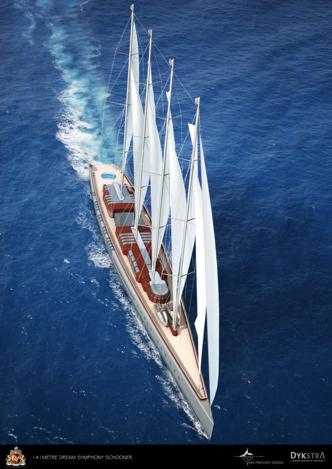 Dream Symphony megayacht top view - Image courtesy of Dykstra & Partners