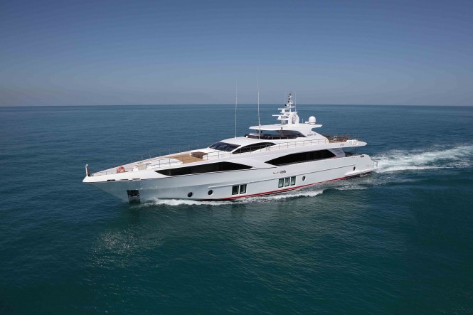 Gulf Craft superyacht Majesty 122 that had its global launch at the Dubai International Boat Show 2015
