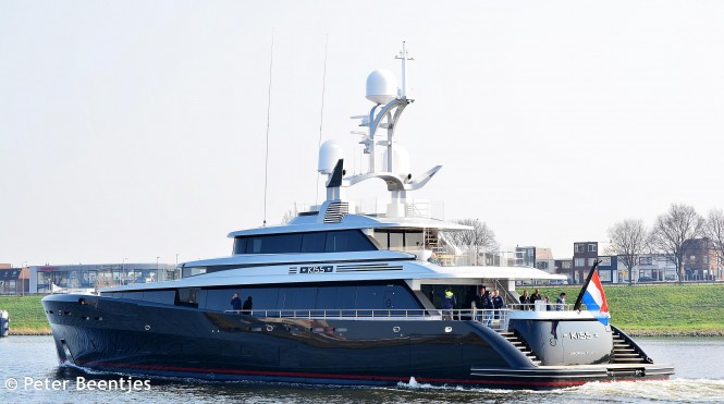 Luxury yacht KISS - aft view - Photo by Peter Beentjes