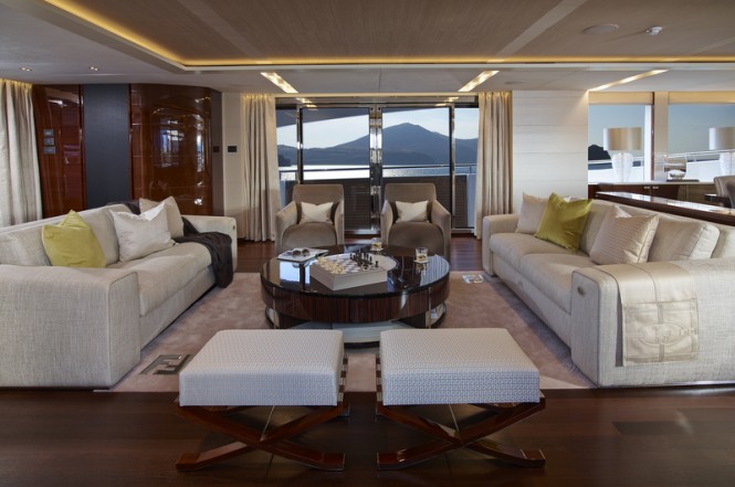 Princess 40M Hull 4 motor yacht X5 - Saloon - Image credit to Princess Yachts International plc