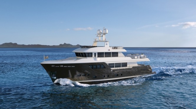 Rendering of CdM superyacht Darwin 102