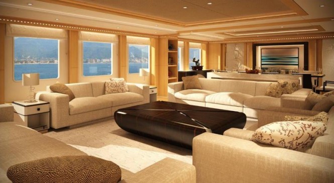 Super yacht Majesty 155 - Main Saloon