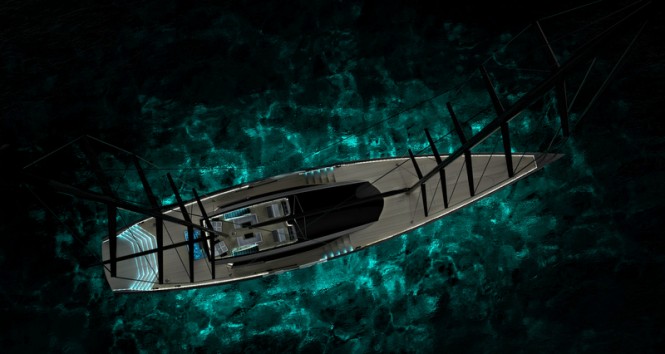 Super yacht Wings of Light concept from above