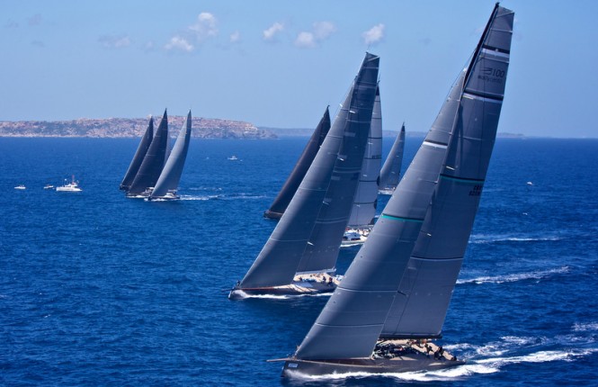 Wally Class start at Menorca Maxi 2014 - Photo by Jesus Renedo