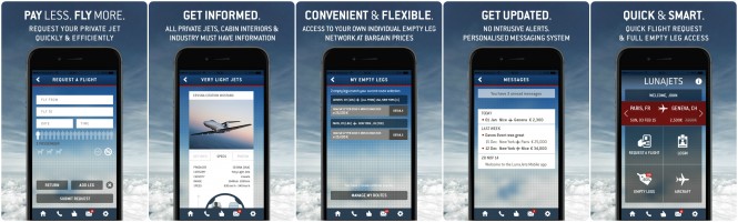 LunaJets Private Jet Charter App