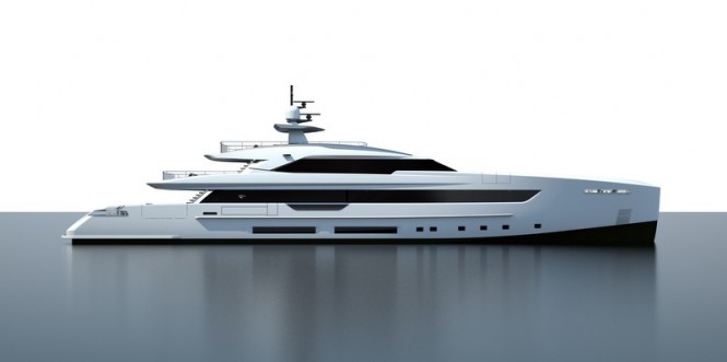Rendering of Tankoa S501 superyacht Hull no. 1