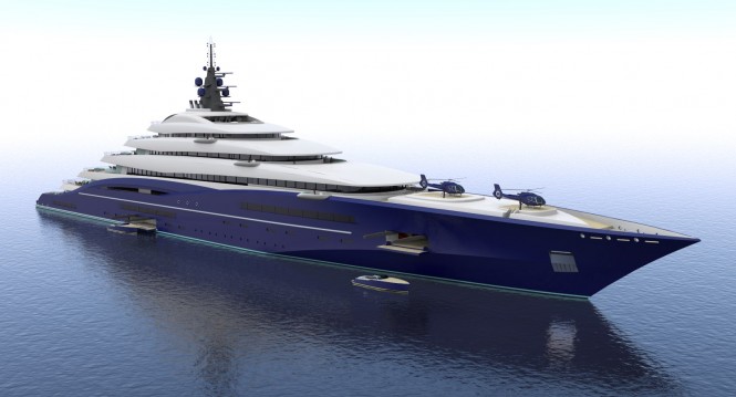 Goundbreaking 200M gigayacht DOUBLE CENTURY concept designed by Christopher Seymour