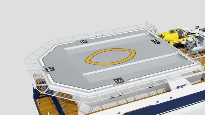 SEA AXE 6911 superyacht support vessel - Helicopter Hangar