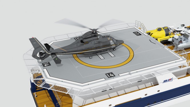 Super yacht support vessel SEA AXE 6911 - Helicopter Hangar