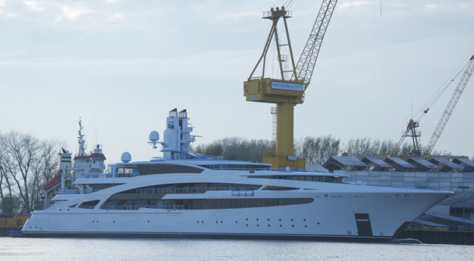 101m mega yacht I DYNASTY (V853) launched by Kusch Yachts