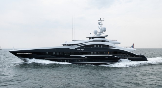 50m HEESEN motor yacht ANN G (YN 17350) underway - Photo by Dick Holthuis