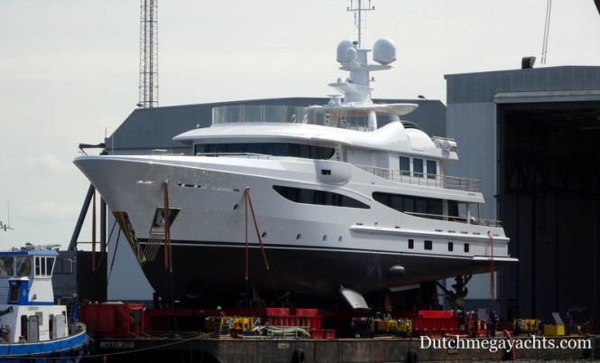 Amels luxury yacht VEGA (hull 468) at launch - Photo by Dutchmegayachts