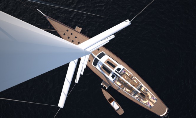 Baltic 175 sailing yacht Pink Gin VI from above