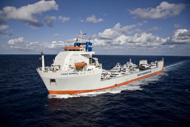 DYT Yacht Transport’s largest semi-submersible ship, Yacht Express - Photo credit to Onne van der Wal