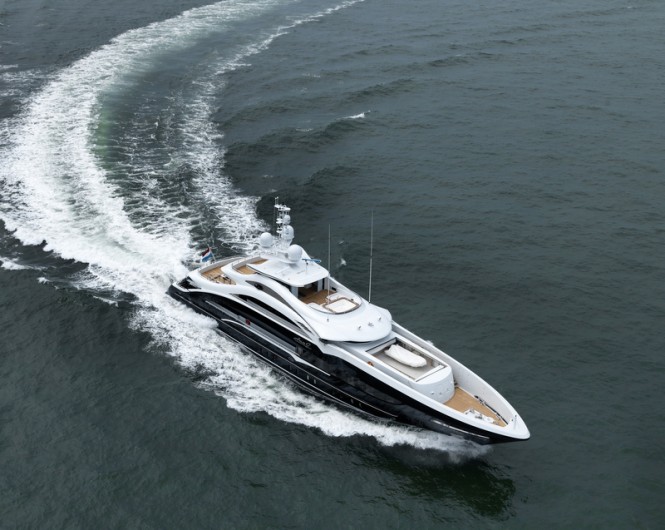 Super yacht ANN G from above - Photo by Dick Holthuis