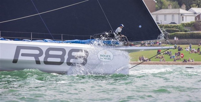 88ft sailing yacht Rambler 88 at full speed - Photo by Rolex Daniel Forster