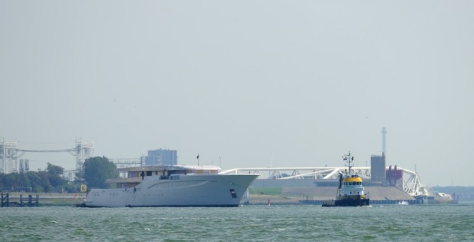 96m FEADSHIP Mega Yacht Hull 1006 - Photo by Kees Torn