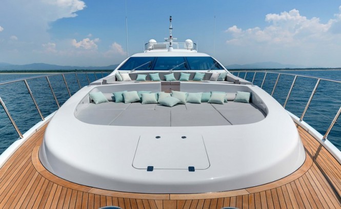 Aboard second Mangusta 110 superyacht - Photo credit to Overmarine Group