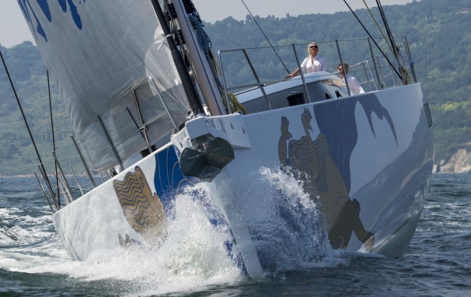 APSARAS Yacht - front view - Photo by Carlo Borlenghi