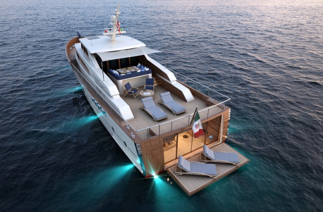 Motor yacht Kitalpha 22 project - aft view