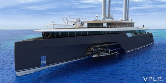 New 282' trimaran mega yacht KOMOREBI concept by VPLP