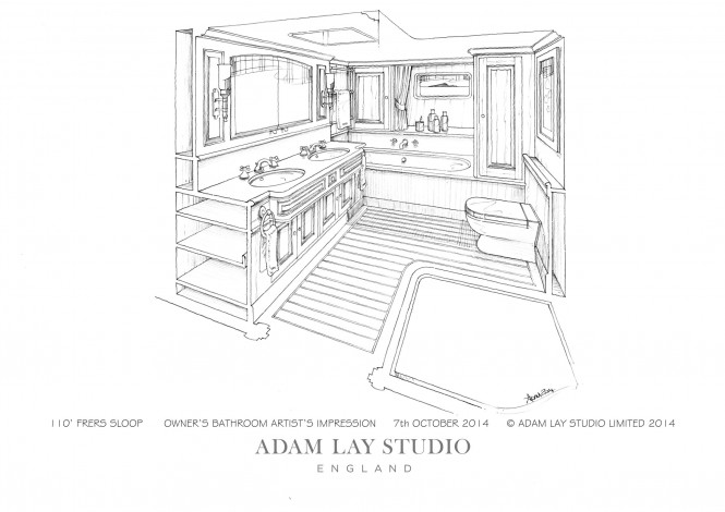 110' Frers Sailing Yacht Hull 1012 - Owners Bathroom