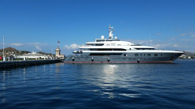 73m Lurssen superyacht Queen K at Palmarina Bodrum in Turkey